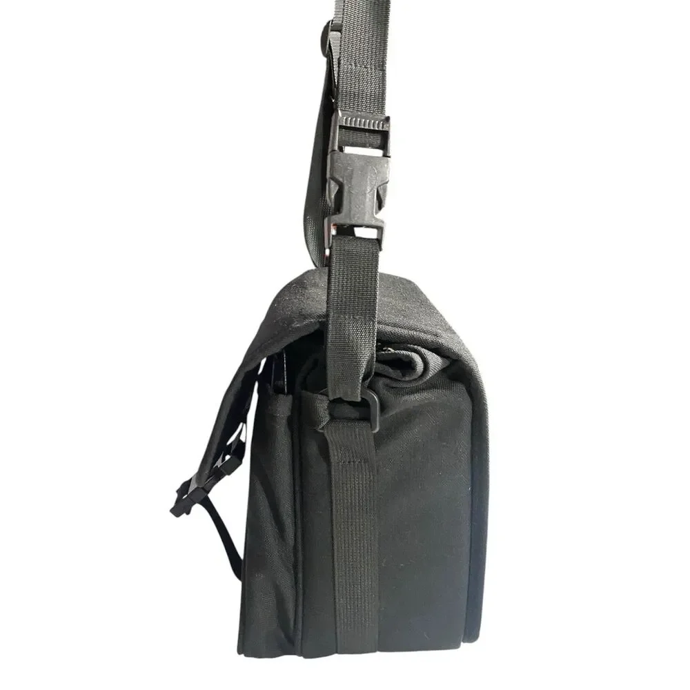 Vintage Land's End Padded Camera/Lens Gear Bag Shoulder Strap Black USA Canvas